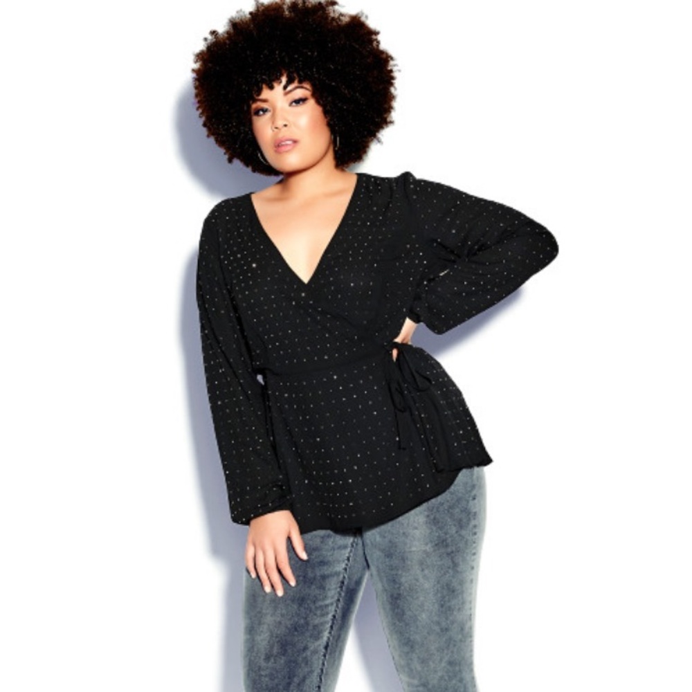 City Chic Bling Flirt Top